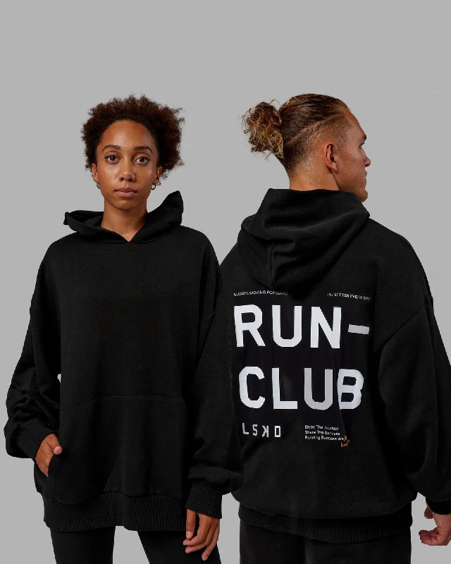 Unisex Love The Run Hoodie Oversize - Black-White