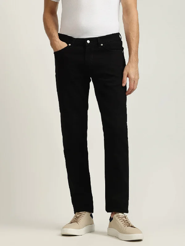 Gant Men Black Solid Slim Fit Mid-Rise Jeans