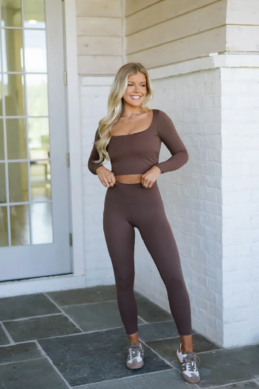 Delaney Leggings Set-Chocolate